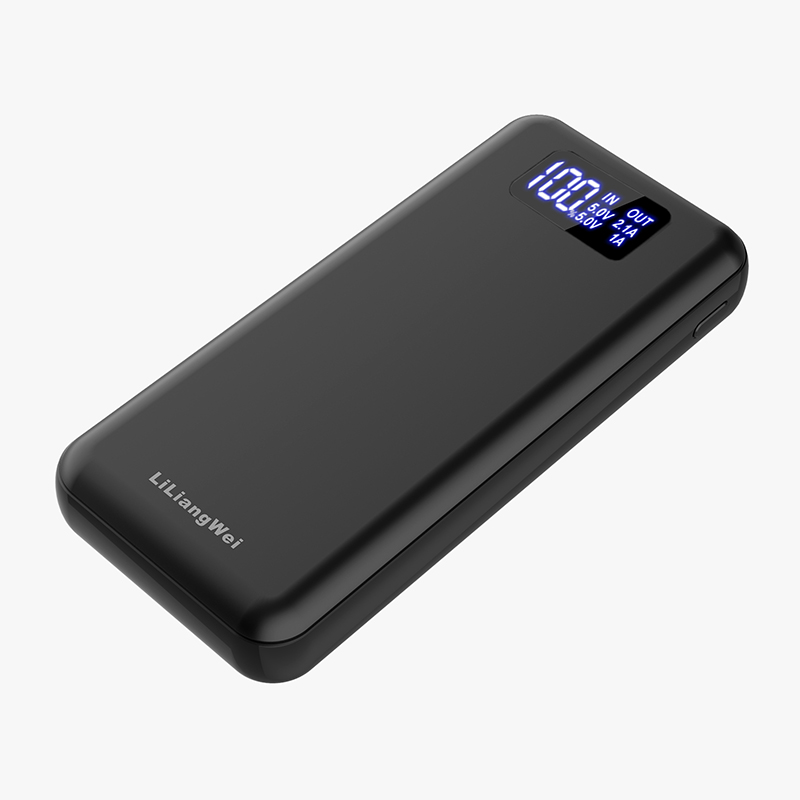 2018新款20000毫安聚合物數顯移動電源充電寶生產廠家禮品定制